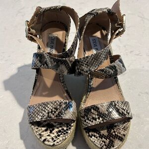 Steve Madden Snake skin (faux), 5 in wedges! Size 8, $30